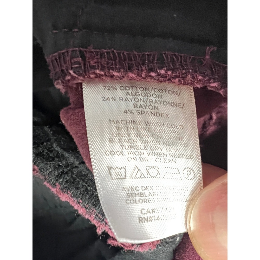 LOFT Outlet Womens Skinny Ankle Pants Burgundy Front‎ Seam Stretch Size 12 - Picture 6 of 10
